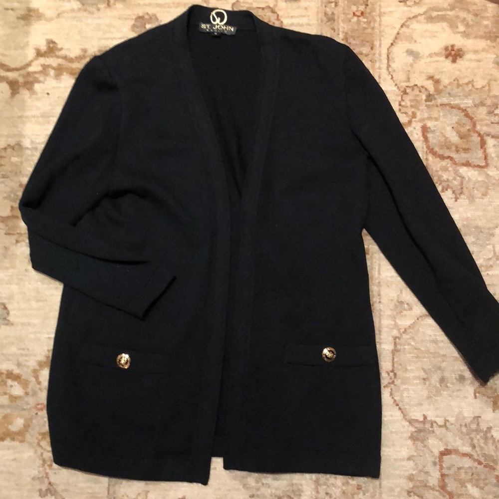 St. John Basics open front black cardigan